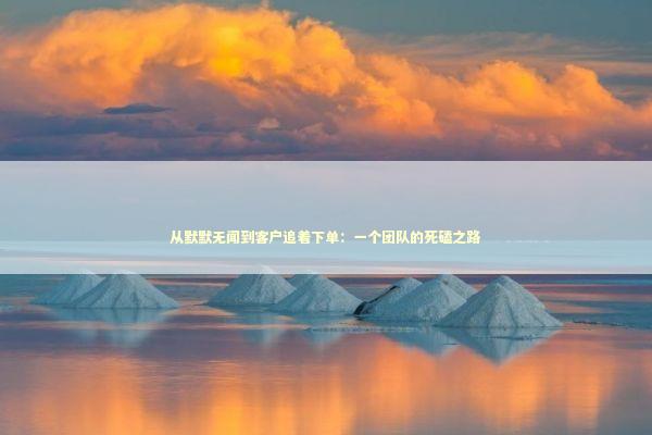 从默默无闻到客户追着下单：一个团队的死磕之路 新闻